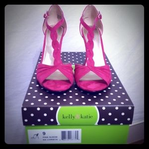 Fuschia Pink Suede Christa Heels